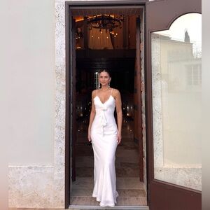 12th Tribe White Halter Wedding Dress